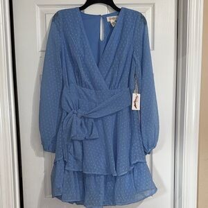 Jessica Simpson Blue Long Sleeve Dress
